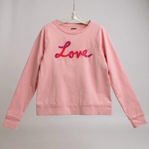 Lilly Pulitzer Rami Sweatshirt M Pink Love Embellished Cruise Resort Old Money